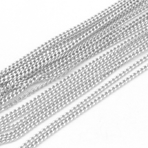 Ланцюг Витий з Латуні, Овальна ланка, Срібло, Ланка: 1.5х1х0.35мм, (УТ0030358)