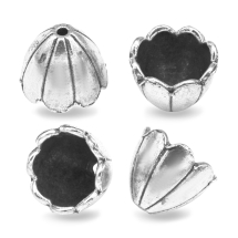 Конус Шапочки для Бусин, Металеві, Колір: Античне Срібло, Розмір: 17х15мм, Отвір 2мм, (УТ0030390)