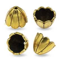 Конус Шапочки для Бусин, Металлические, Цвет: Античное Золото, Размер: 17х15мм, Отверстие 2мм, (УТ0030393)