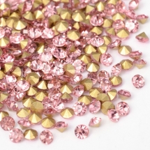 Стрази Діамант Скло Клас А, Покриті ззаду, Колір: Світло-рожевий, Розмір: 1.9~2 мм, (УТ0030587)