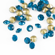 Стрази Діамант Скло Клас А, Покриті ззаду, Колір: Блакитний Цирконій, Розмір: 3.8~3.9мм, (УТ0030609)