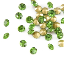 Стразы Бриллиант Стекло Класс А, Покрытые сзади, Цвет: Перидот, Размер: 6~6.2мм, (УТ0030616)