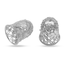 Конус Шапочки для Бусин Латунь Колокольчик, Цветочный узор Филигрань, форма, Платина, 15х12мм, Отверстие 2мм, (УТ0030308)