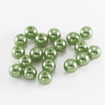 Перли Намистини Акрилові, Глянцеві, Круглі, Колір: Блідо-зелений, Розмір: Діаметр 6мм, Отвір 1.5мм, близько 230шт/25г, (УТ0030199)