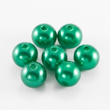 Жемчуг Бусины Акриловые, Глянцевые, Круглые, Цвет: Зеленый, Диаметр 8мм, Отв-тие 2мм, около 95шт/25г, (УТ0030212)