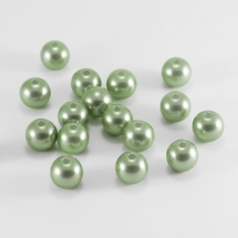 Жемчуг Бусины Акриловые, Глянцевые, Круглые, Цвет: Бледно-зеленый, Диаметр 8мм, Отв-тие 2мм, около 95шт/25г, (УТ0030218)