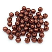Жемчуг Бусины Акриловые, Глянцевые, Круглые, Цвет: Коричневый, Размер: 10мм, Отв-тие 2.5мм, около 50шт/25г, (УТ0030222)