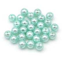 Перли Намистини Акрилові, Глянцеві, Круглі, Колір: Аквамарин, Розмір: Діаметр 12мм, Отвір 2.7мм, близько 28шт/25г, (УТ0030233)