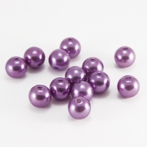 Жемчуг Бусины Акриловые, Глянцевые, Круглые, Цвет: Сиреневый, Диаметр 12мм, Отв-тие 2.7мм, около 28шт/25г, (УТ0030236)