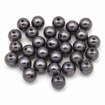 Жемчуг Бусины Акриловые, Глянцевые, Круглые, Цвет: Серый, Размер: 12мм, Отв-тие 2.7мм, около 28шт/25г, (УТ0030237)
