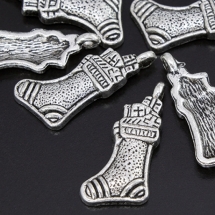 Кулон Носок, Металл, Цвет: Античное Серебро, Размер: 22х11х2мм, Отверстие 1.5мм, (БА000001400)