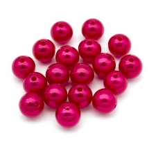 Перли Намистини Акрилові, Глянцеві, Круглі, Колір: Червоний, Розмір: Діаметр 14мм, Отвір 2.3мм, близько 18шт/25г, (УТ0030250)