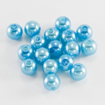 Жемчуг Бусины Акриловые, Глянцевые, Круглые, Цвет: Циан, Диаметр 6мм, Отв-тие 1.5мм, около 230шт/25г, (УТ0030254)