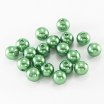 Перли Намистини Акрилові, Глянцеві, Круглі, Колір: Зелений Газон, Розмір: Діаметр 4мм, Отвір 1мм, близько 850шт/25г, (УТ0030261)