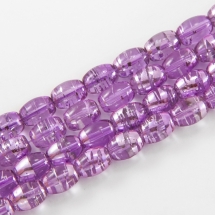 Бусины Стеклянные Волочильные, Овальные, Цвет: Розовый, Размер: 8х6мм, Отверстие 1.5мм, около 100шт/80см/нить, (УТ100005069)