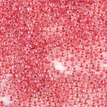 Бисер 38695 Чешский Preciosa 10/0, Прозрачный Окраска из Середины CTC, Розовый, Круглый, (УТ100005104)