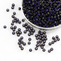 Бисер 37110 Чешский Preciosa 10/0, Прозрачный с серебряной полосой TSL, Синий, Круглый, (УТ100005260)