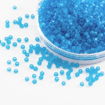 Бісер 60000 Чеський Preciosa 10/0, Прозорий матовий TM, Синій, Круглий, (УТ100005380)