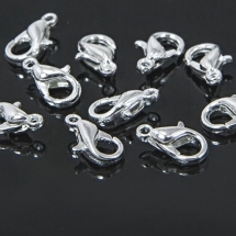 Застібка Карабін-Лобстер, Метал, Колір: Срібло, Розмір: 10х6мм, Отвір 1мм, (УТ100005181)