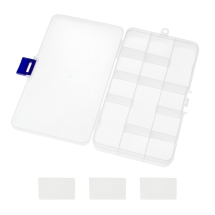 Контейнер для Бисера и Бусин, Пластик, Бесцветный, Прямоугольный, 10.5x18x2.2см, (УТ100005396)