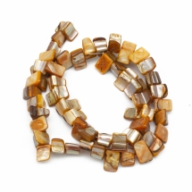 Бусины Морской Перламутр, Окрашенные, Крошка, Цвет: Оранжевый, Размер: 8x6~8мм, Отверстие 1мм, около 53шт/40см/нить. (УТ100006540)