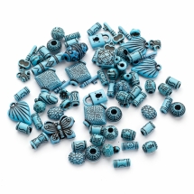 Бусины и Подвески Акрил Античные, Смешанные формы, Синий, 8-25x7-15x4-15мм, Отверстие 1-3мм, (УТ100005759)