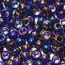 Бисер 31110 Чешский Preciosa 10/0, Прозрачный радужный TR, Синий, Круглый, (УТ100006661)