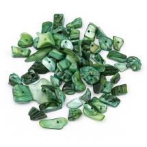 Намистини Річковий Перламутр Крихта, Пофарбовані, Зелений, 8~17x5~7x4~6мм, Отвір 1мм, близько 64шт/50г, (УТ100006187)