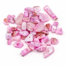 Бусины Речной Перламутр, Крошка, Цвет: Розовый, Размер: 8~17x5~7x4~6мм, Отверстие 1мм, около 64шт/50г, (УТ100006192)