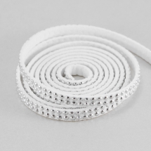 Шнур Замшевый, с алюминиевыми вставками, Цвет: Белый, Размер: 5х2мм, (УТ100005708)