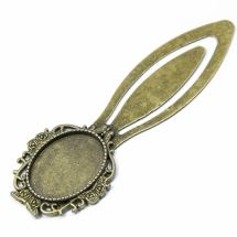 Закладка для Книг, Сеттинг под Кабошон, Железо, Цвет: Бронза, Размер: 88x28x3мм, Внутри: 18x25мм, (УТ100006346)