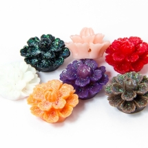 Бусины Смола, Цветок, Цвет: Микс, Размер: 19х7мм, Отверстие 1мм, (УТ100005996)