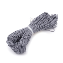 Шнур Вощеный Хлопковый для плетения, Макраме и бижутерии, Серый, 0.7мм, около 60-65м/связка, (УТ100005746)