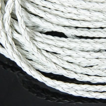 Шнур Штучна Шкіра, Плетений, Колір: Білий, Розмір: Діаметр 3мм, (УТ100005954)