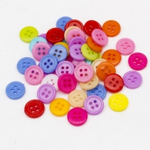 Пуговицы Акриловые, 4-отверстия, Круглые, Микс, 12х2мм, Отв-тие: 1мм, (УТ100005865)