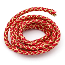 Шнур Искусственная Кожа, Плетеный, Цвет: Красный, Размер: Диаметр 5мм, (УТ100005963)