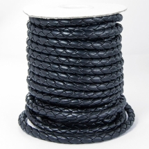 Шнур Штучна Шкіра, Плетений, Чорний, 6мм, (УТ100005972)