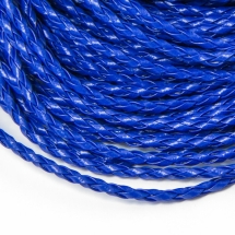 Шнур Искусственная Кожа, Плетеный, Цвет: Синий, Размер: Диаметр 3мм, (УТ100006354)