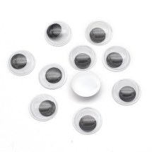 Глазки Живые для Скрапбукинга и игрушек, Круглые, Цвет: Черный, Диаметр 12мм, Толщина 3мм, (УТ100005851)