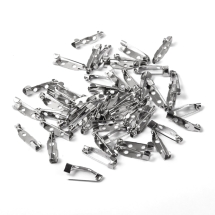 Основа под Брошь Железная, Булавка, с 2-мя Отверстиями, Цвет: Платина, Размер: 20х5мм, Отв-тие 2мм, (УТ100006005)