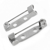 Основа под Брошь Железная, Булавка, с 2-мя Отверстиями, Цвет: Платина, Размер: 25х5мм, Отв-тие 2мм, (УТ100006007)