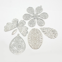 Кулон, Железный, Микс, Цвет: Платина, Размер: 20~70x7~60x0.2~1мм, Отверстие 0.5~2.5мм, (УТ100006241)