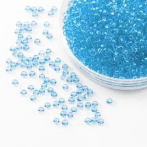 Бисер 01231 Чешский Preciosa 10/0, Прозрачный блестящий TS, Синий, Круглый, (УТ100007293)