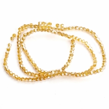 Бусины Стекло Радужный эффект, Граненые, Биконус, Цвет: Золотистый, Размер: 2х3мм, Отв-тие: 0.5мм, около 190шт/40см/нить, (УТ100007095)