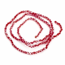 Бусины Гальваника Стекло Радужный эффект, Граненые, Биконус, Цвет: Красный, Размер: 2х3мм, Отв-тие: 0.5мм, около 190шт/40см/нить, (УТ100007098)