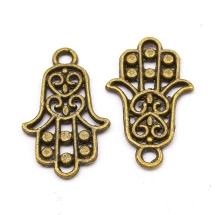 Кулон Рука Фатимы, Металл, Цвет: Бронза, Размер: 22.5х14х1.5мм, Отверстие 2мм, (УТ100006013)