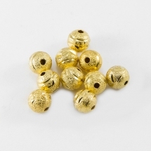 Намистини Зоряна Пил, Латунь, Круглі, Колір: Золото, Розмір: Діаметр 8мм, Отвір 1.5мм, (УТ100007481)