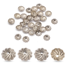Шапочки для Бусин, Латунь, Цветок, Цвет: Платина, Размер: 7х2мм, Отверстие 1мм, около 27шт/3г, (УТ100007536)