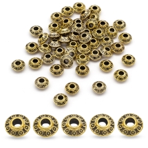 Бусины-Разделители Бижутерный Сплав Рондель, Античное Золото, 6.5х4мм, Отверстие 2мм, (УТ100007607)