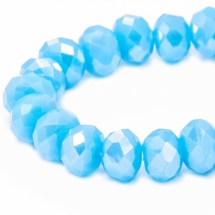 Бусины Непрозрачный Хрусталь, Стекло Граненые, Рондель, Цвет: Голубой, Размер: 6х4мм, Отв-тие 1мм, около 95шт/38см/нить, (УТ100006904)